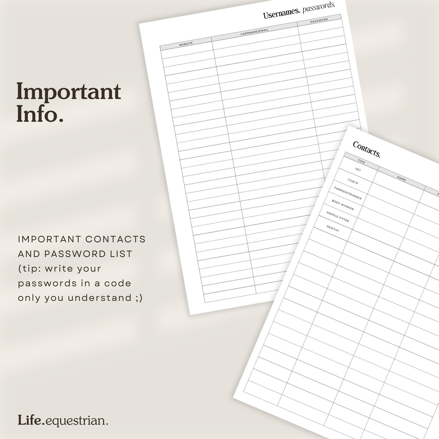Life Equestrian 2025 Planner + Journal DEEP NAVY
