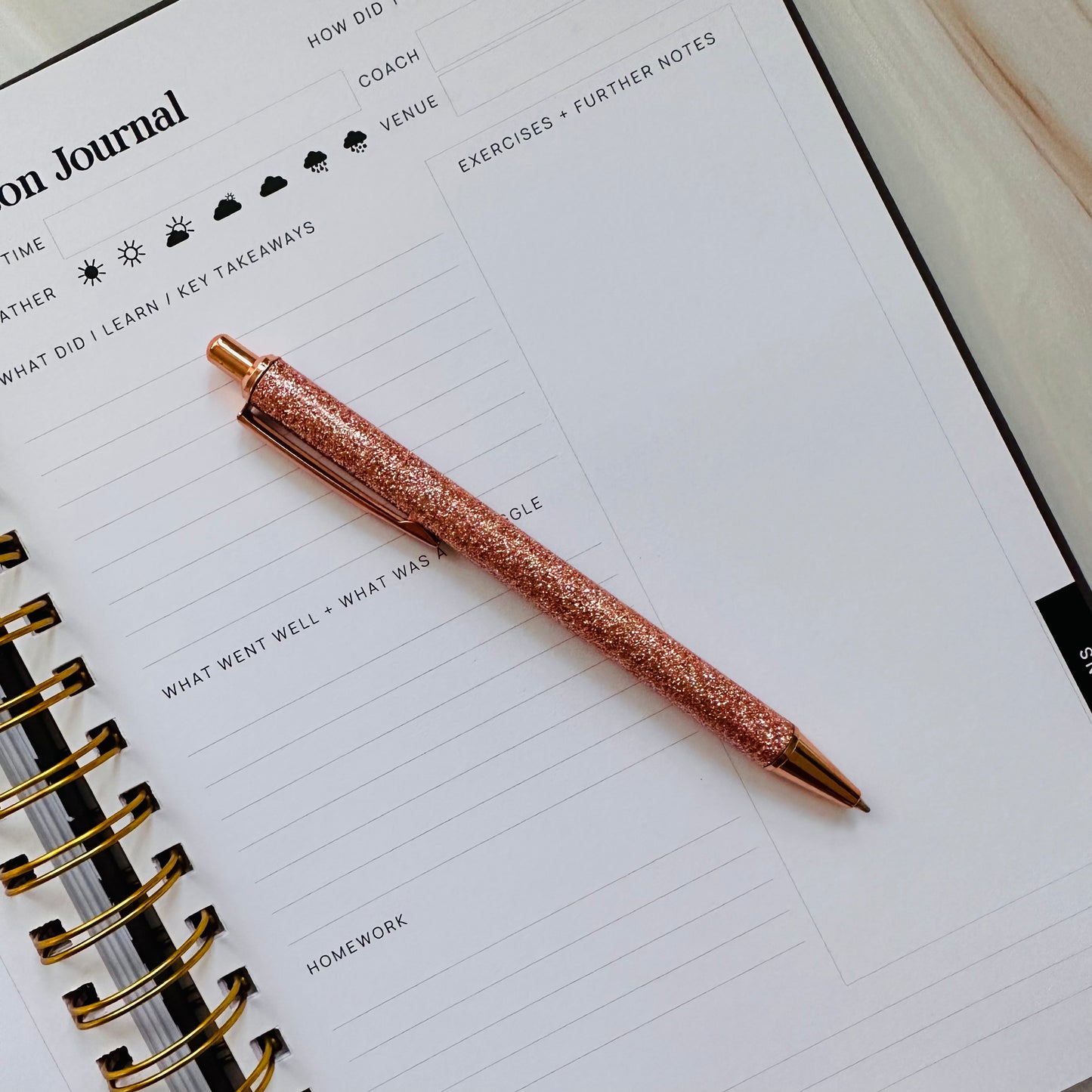 Rose Gold Glitter Pen