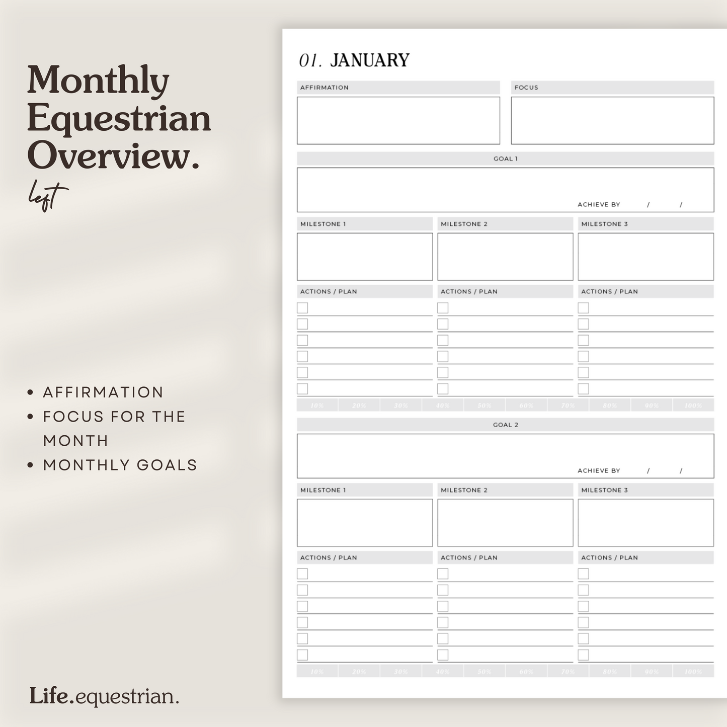 Life Equestrian 2025 Planner + Journal SAND & SEA