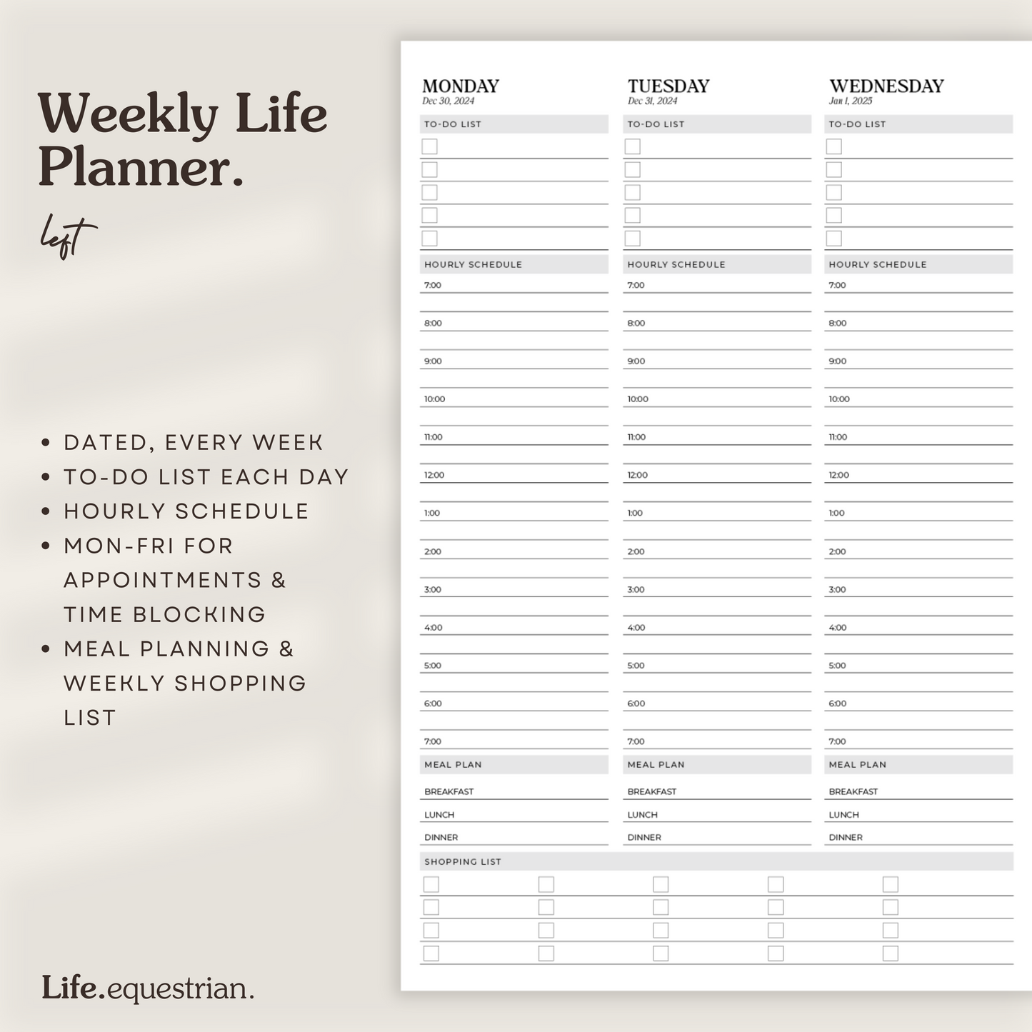 Life Equestrian 2025 Planner + Journal DEEP NAVY