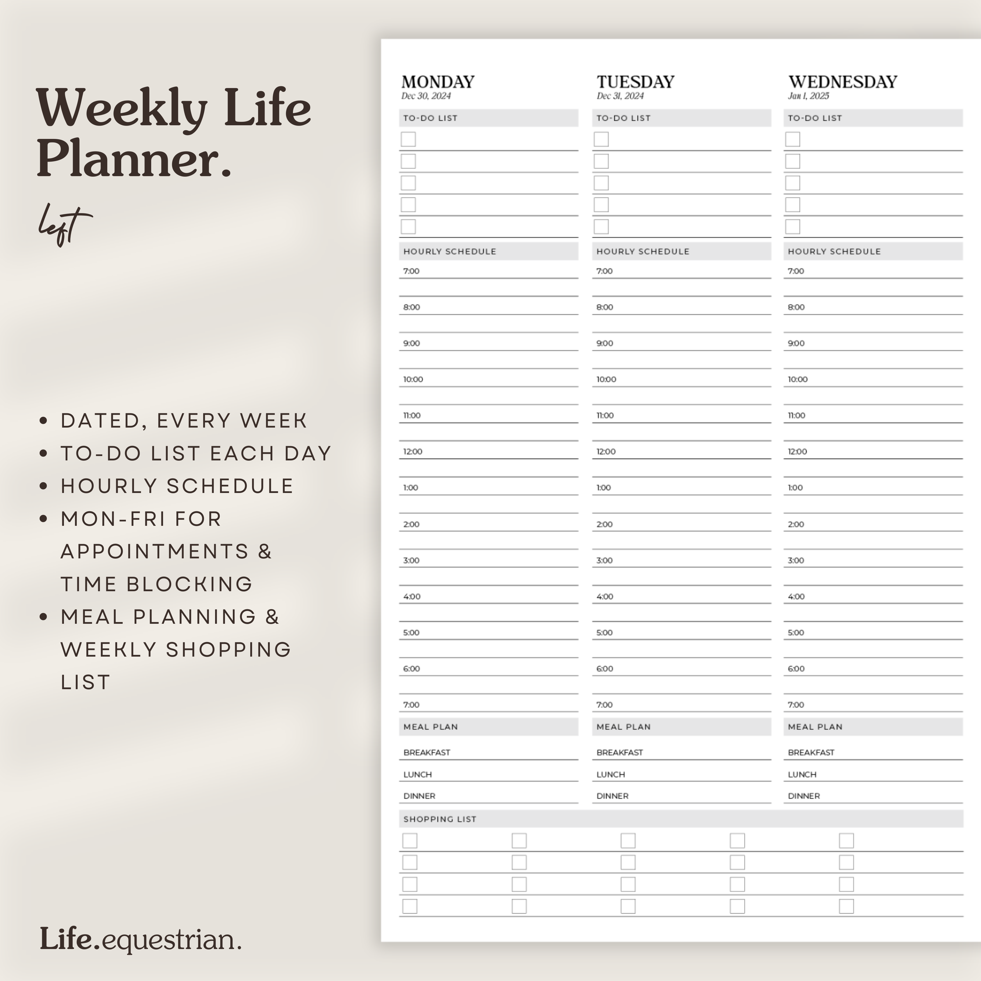 Life Equestrian 2025 Planner + Journal LILAC DREAM