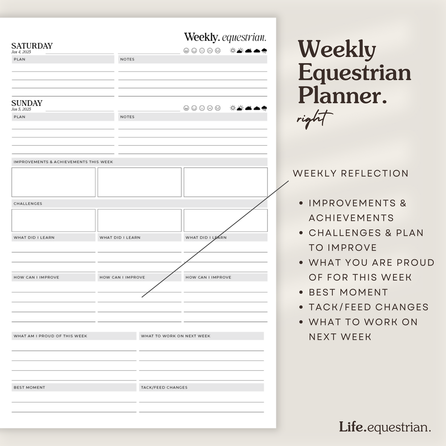 Life Equestrian 2025 Planner + Journal SAGE