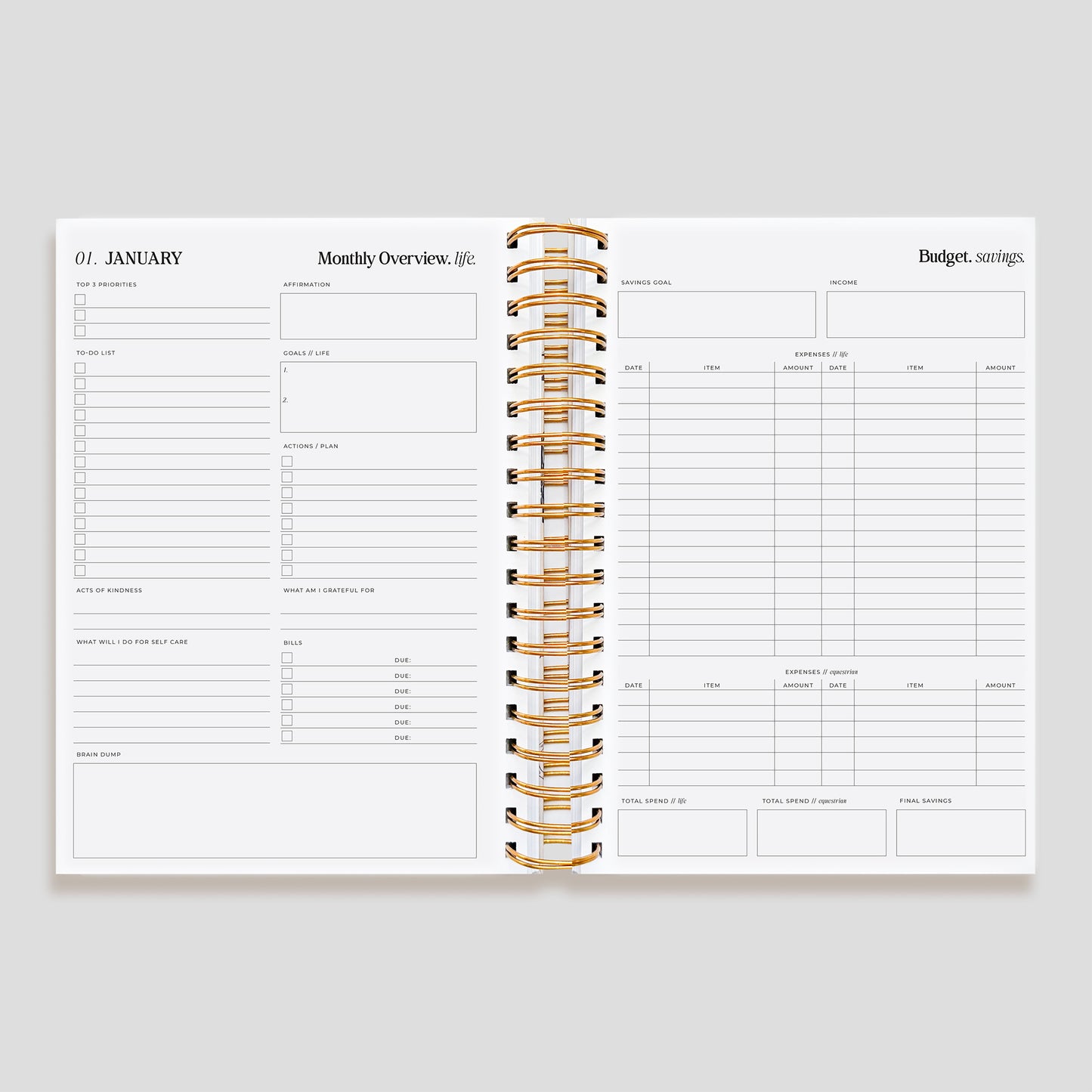 2026 Life Equestrian Planner + Journal | MIDNIGHT