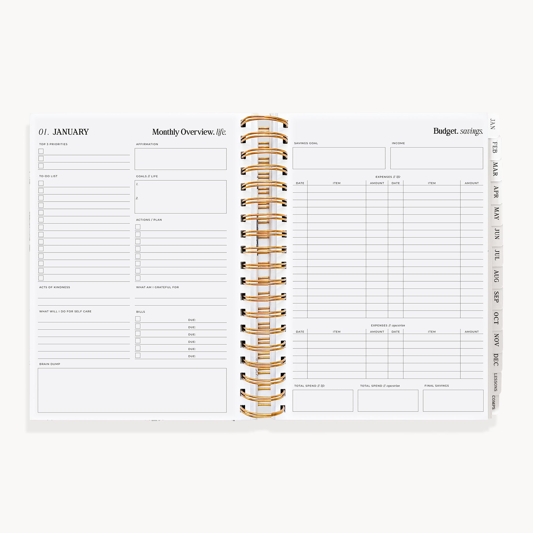 (Pre-Order) 2027 Life Equestrian Planner + Journal ✦ DUSTY ROSE (Faux Leather)